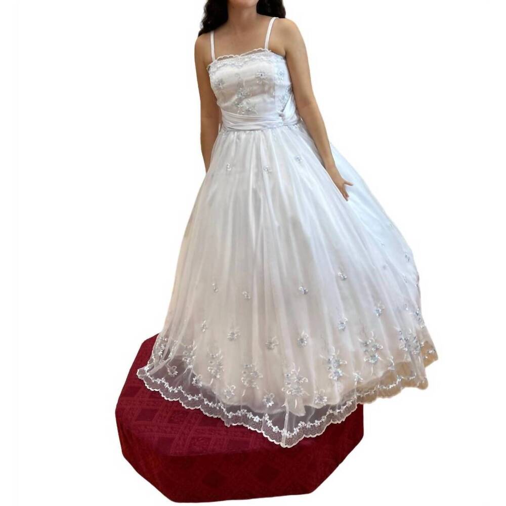 NEW FANNY floral quinceañera dress in lt. blue/white